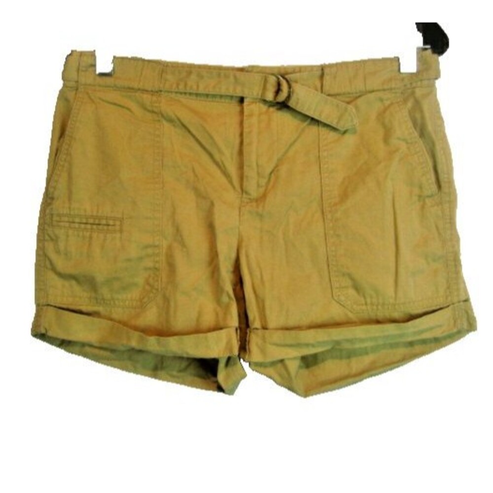Womens Lauren Ralph Lauren Tan Cotton Belted Cuffed Golf Shorts sz 2 x 4"